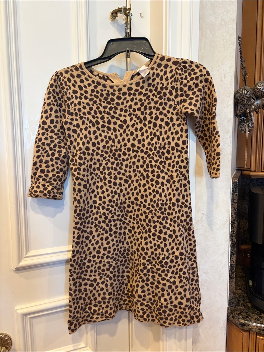 Janie and Jack Leopard Print Brown and Black Kids Dress
